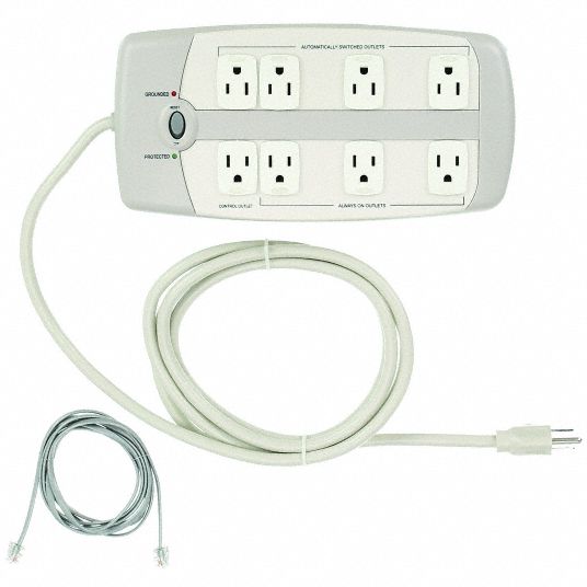 onn. Surge Protector Wall Tap with 6 AC Outlets and 2 USB Ports -White 