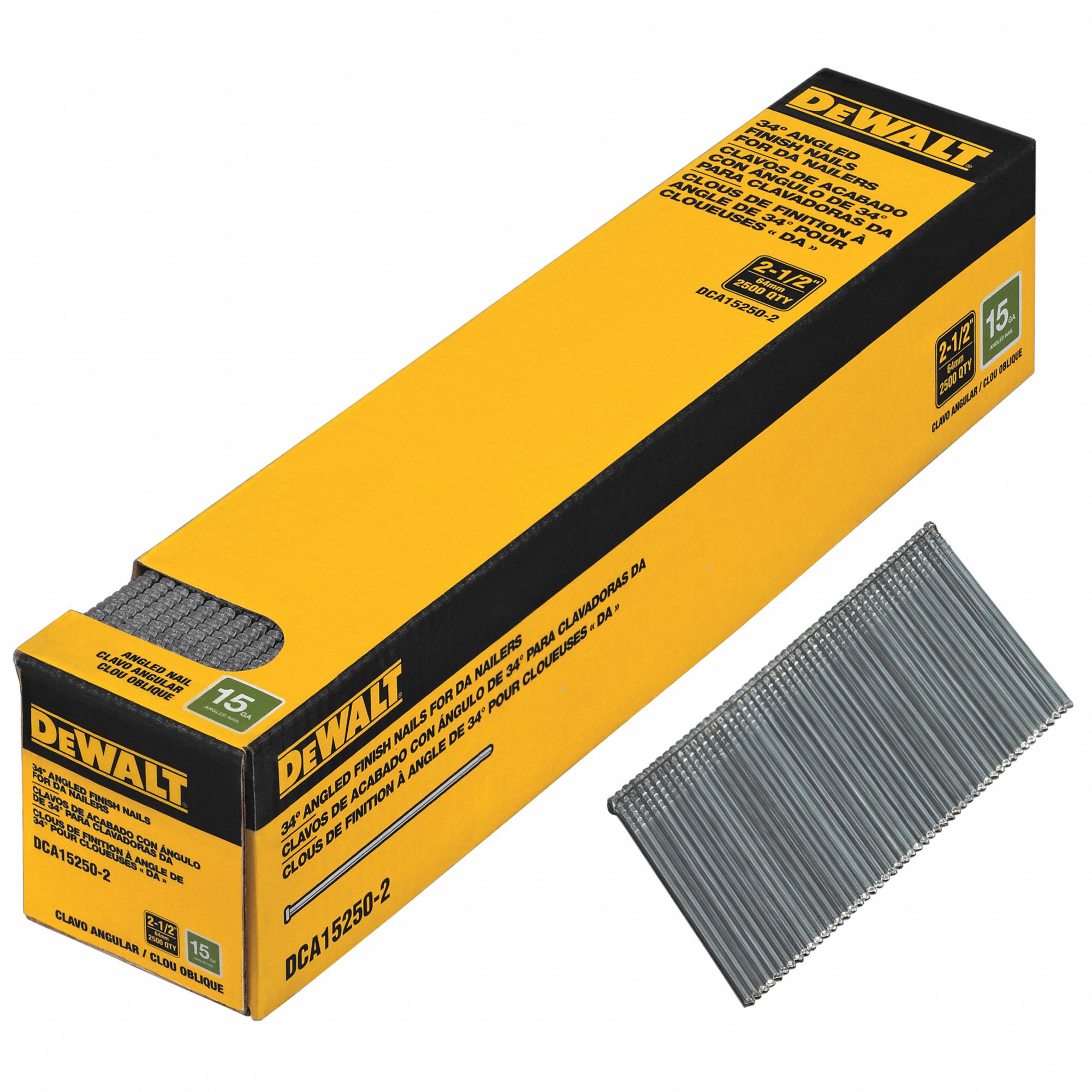 DEWALT Finishing Nails Flat Angled Finish Nails 2 1 2 L PK2500 