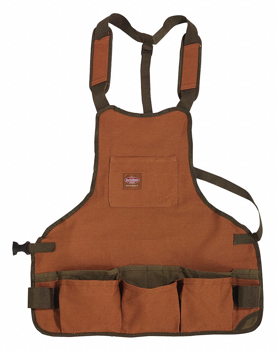 BUCKET BOSS Brown Apron, Canvas, Fits up to 52 in Waist Size, Number of
