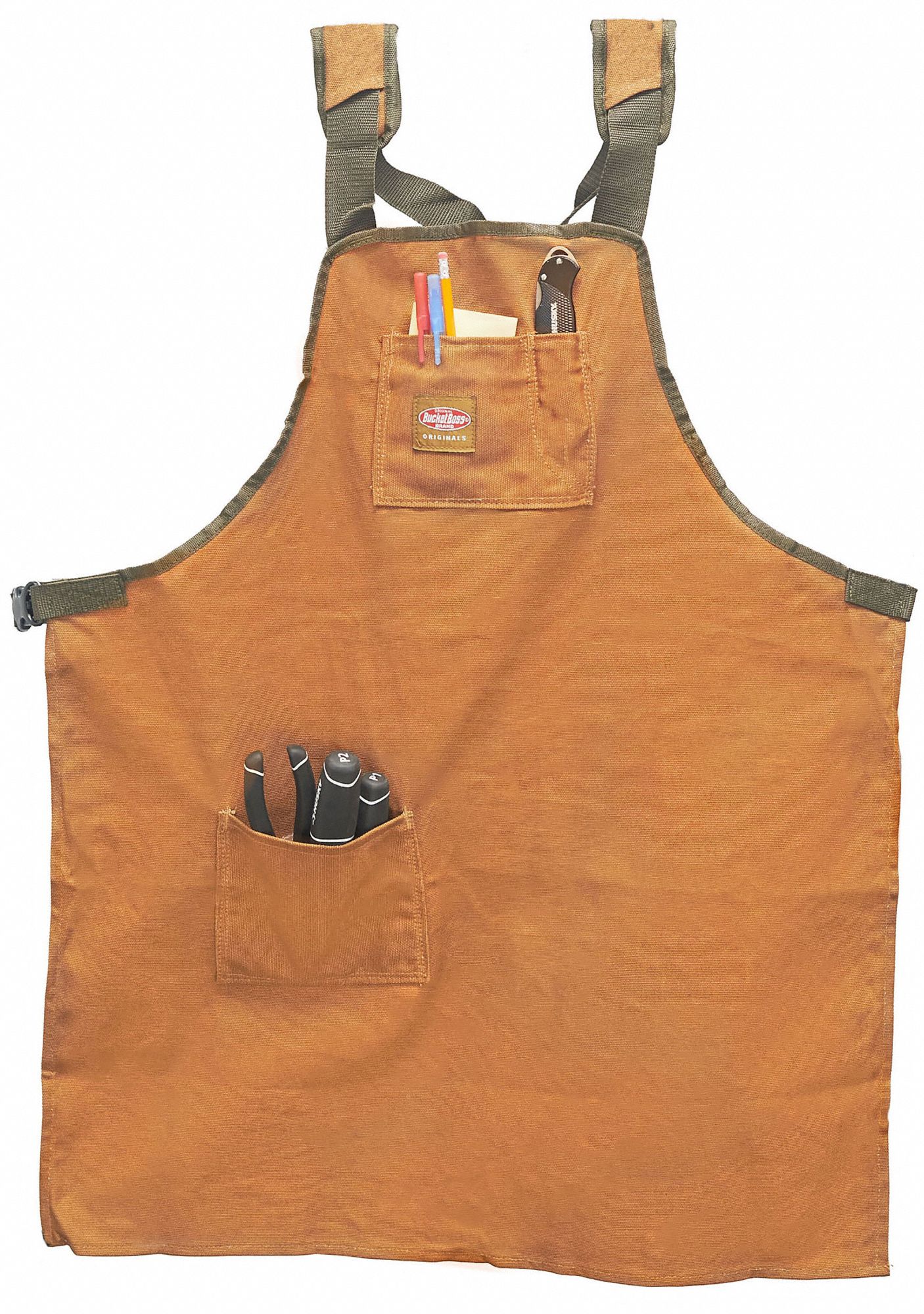 BUCKET BOSS Tool Apron Canvas, Carpentry, 3 Pockets, Padded, Up to 52