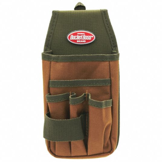 BUCKET BOSS Tool Pouch: 5 Pockets, Compatible with Pants Pocket/Tool Belts,  Belt Slot, Open Top