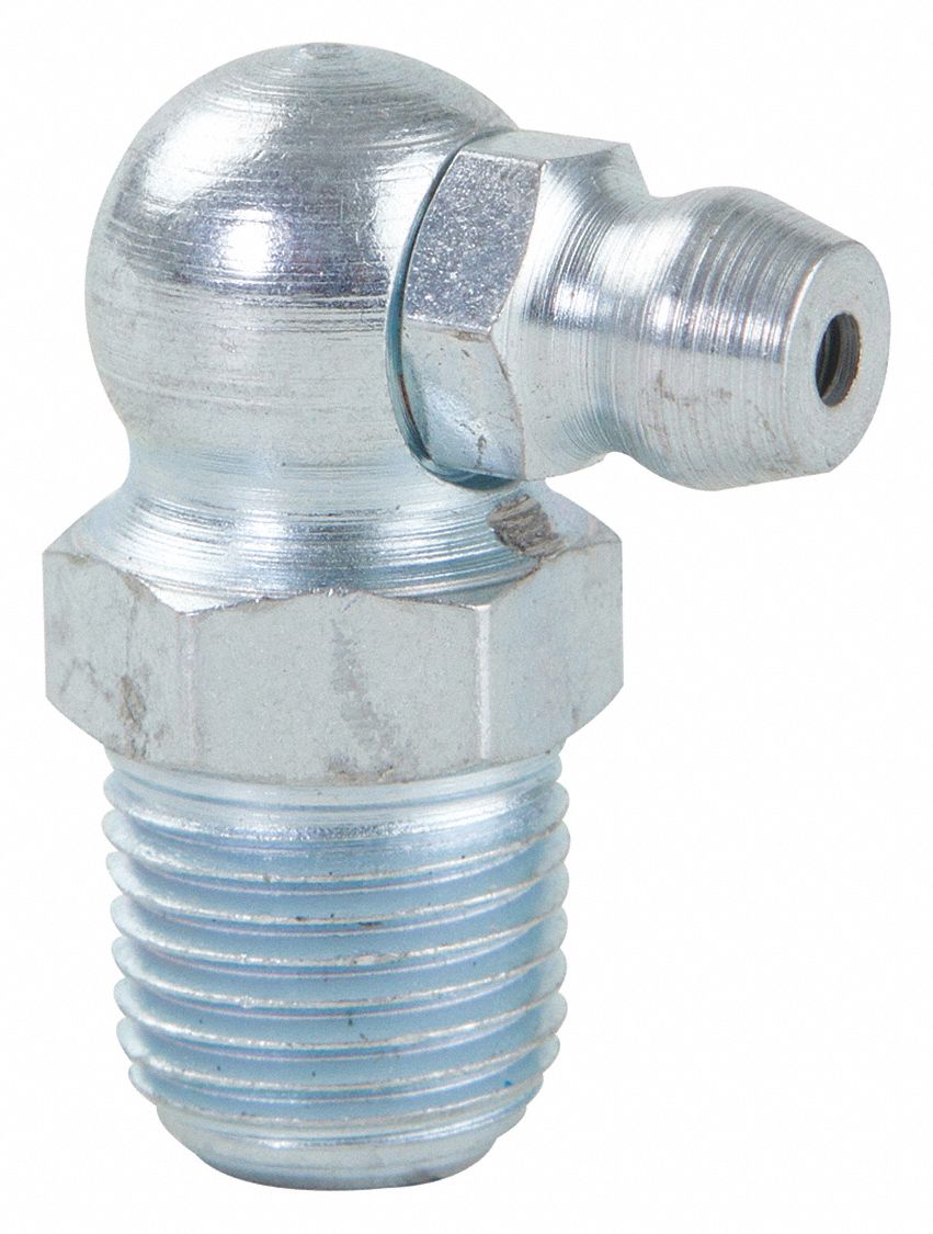 WESTWARD, 1/8"27 Fitting Thread Size, 90° Fitting Head Angle, Grease