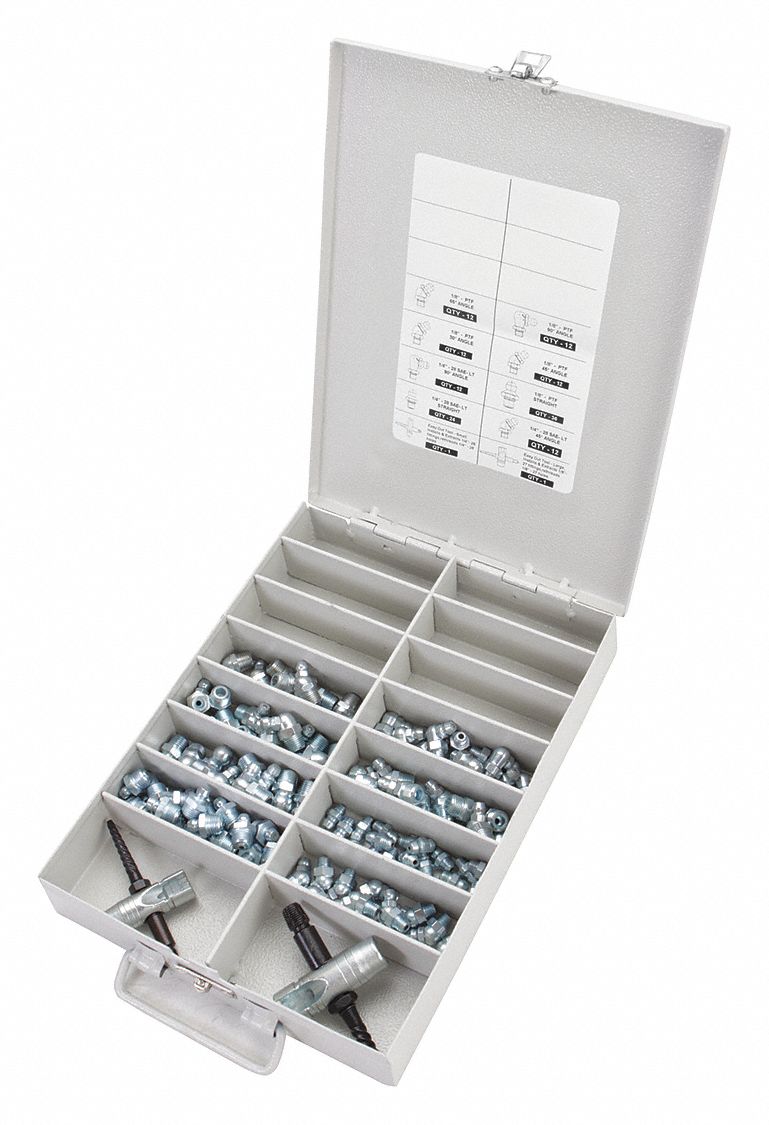 WESTWARD, Std Grease Fitting, 134 Pieces, Grease Fitting and