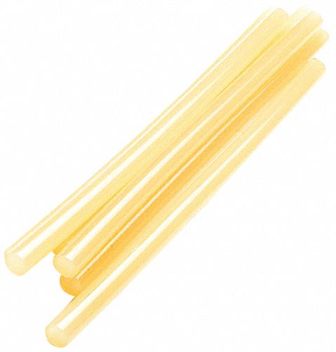 Hot Melt Adhesive: FLEX180, Smooth Sticks, 1/2 in Dia, 10 in Lg, Yellow, 18 PK