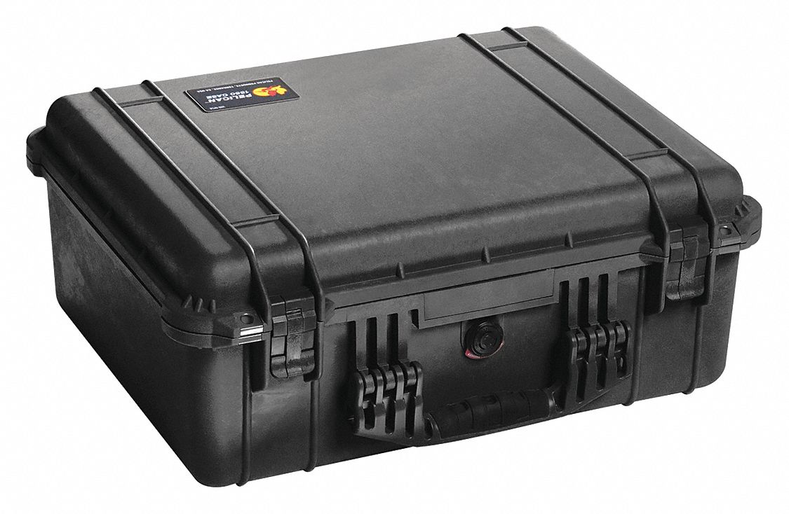 Protective Case: 14 1/4 in x 18 5/8 in x 7 3/4 in Inside, Dividers, Black, Stationary