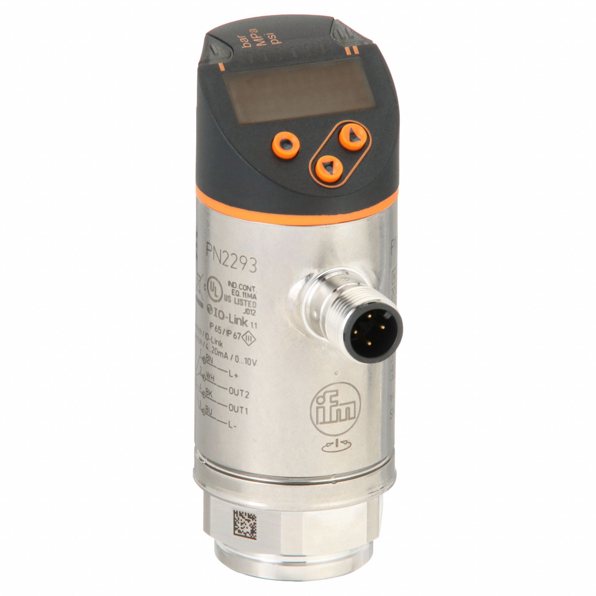 Electronic Pressure Sensor: PNP/NPN, -14.5 psi – 362 psi, 1/4" NPT
