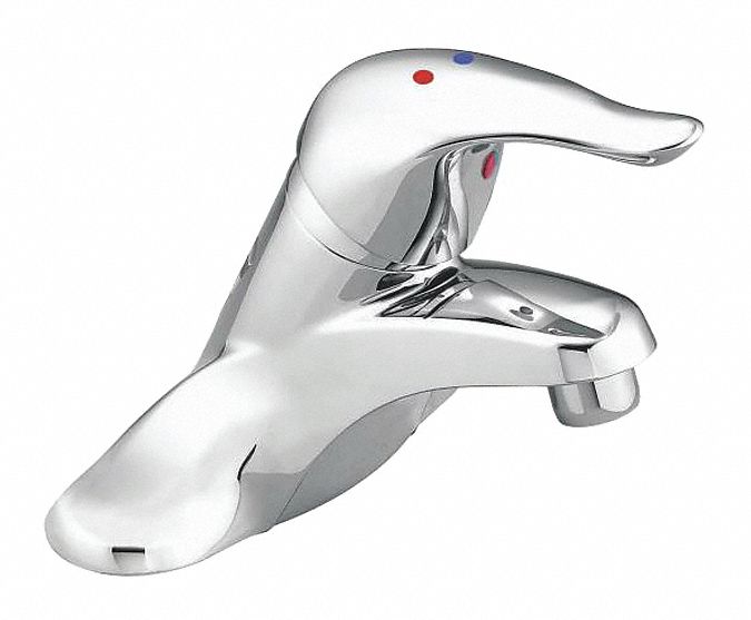 LOW ARC BATHROOM FAUCET: MOEN, CHATEAU, CHROME FINISH, 1.2 GPM FLOW RATE, MANUAL