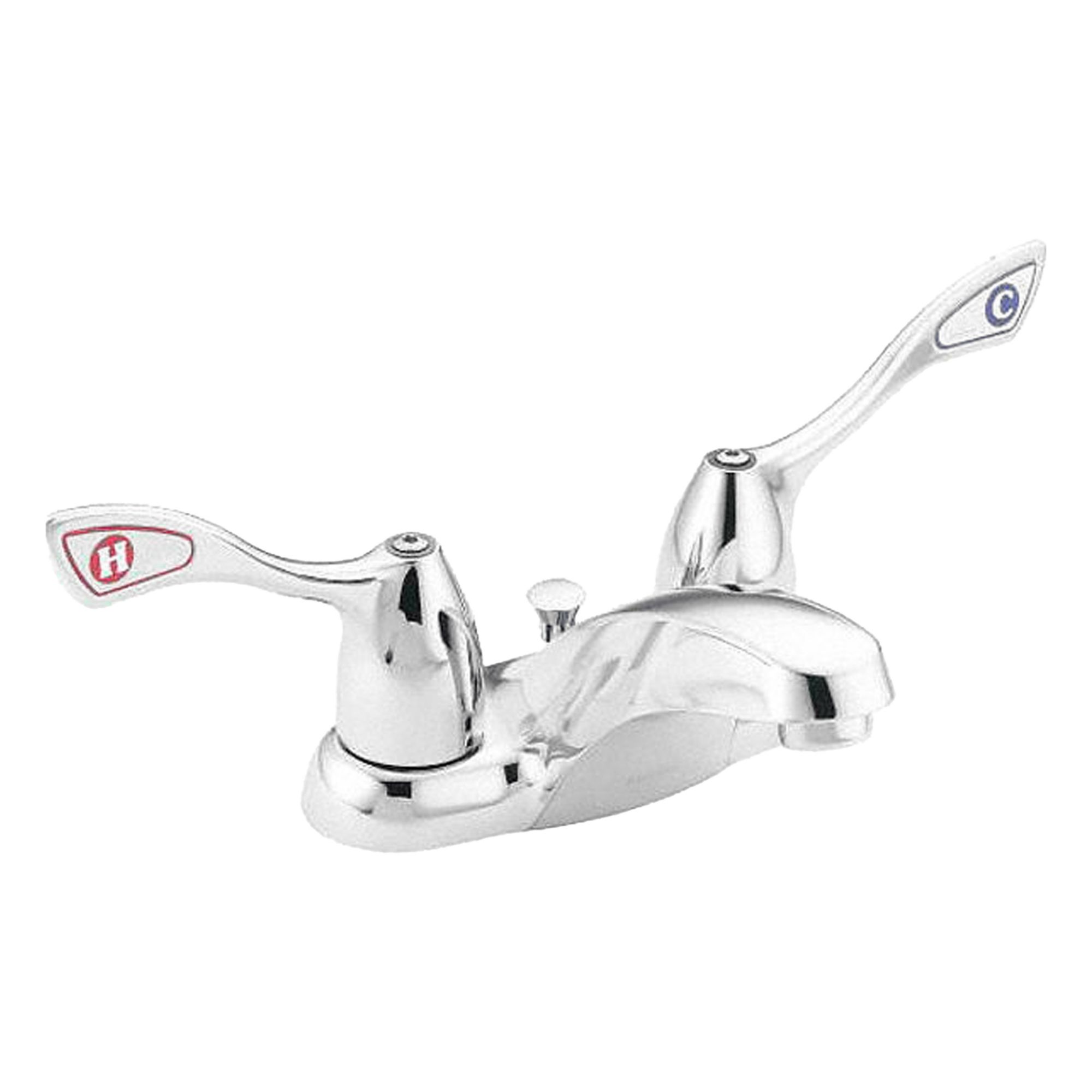 Low Arc Bathroom Faucet: M-Bition, Brass, Chrome Finish, 1.2 gpm Flow Rate, Centerset, Arc
