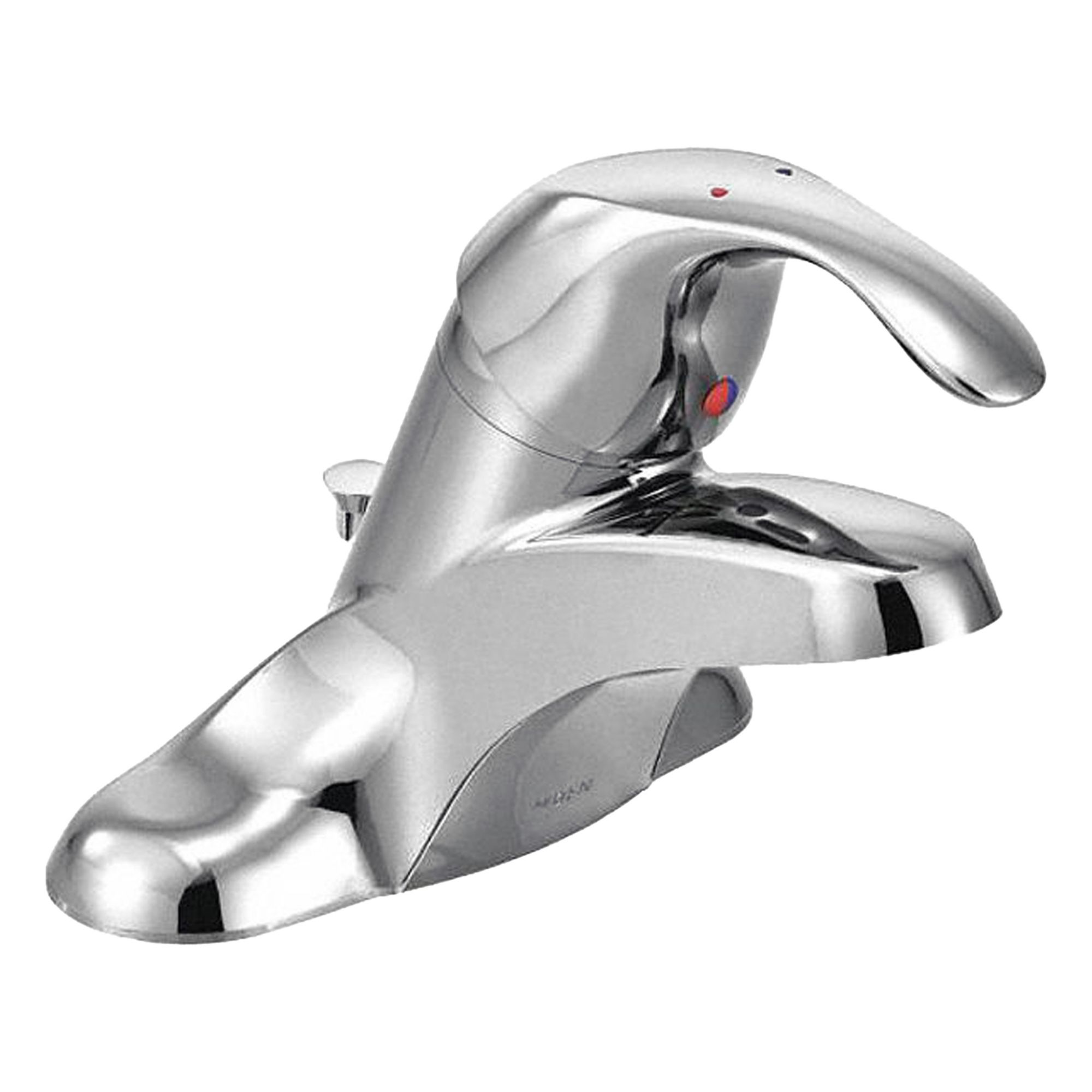 Low Arc Bathroom Faucet: M-Bition, Brass, Chrome Finish, 1.2 gpm Flow Rate, Centerset, Arc