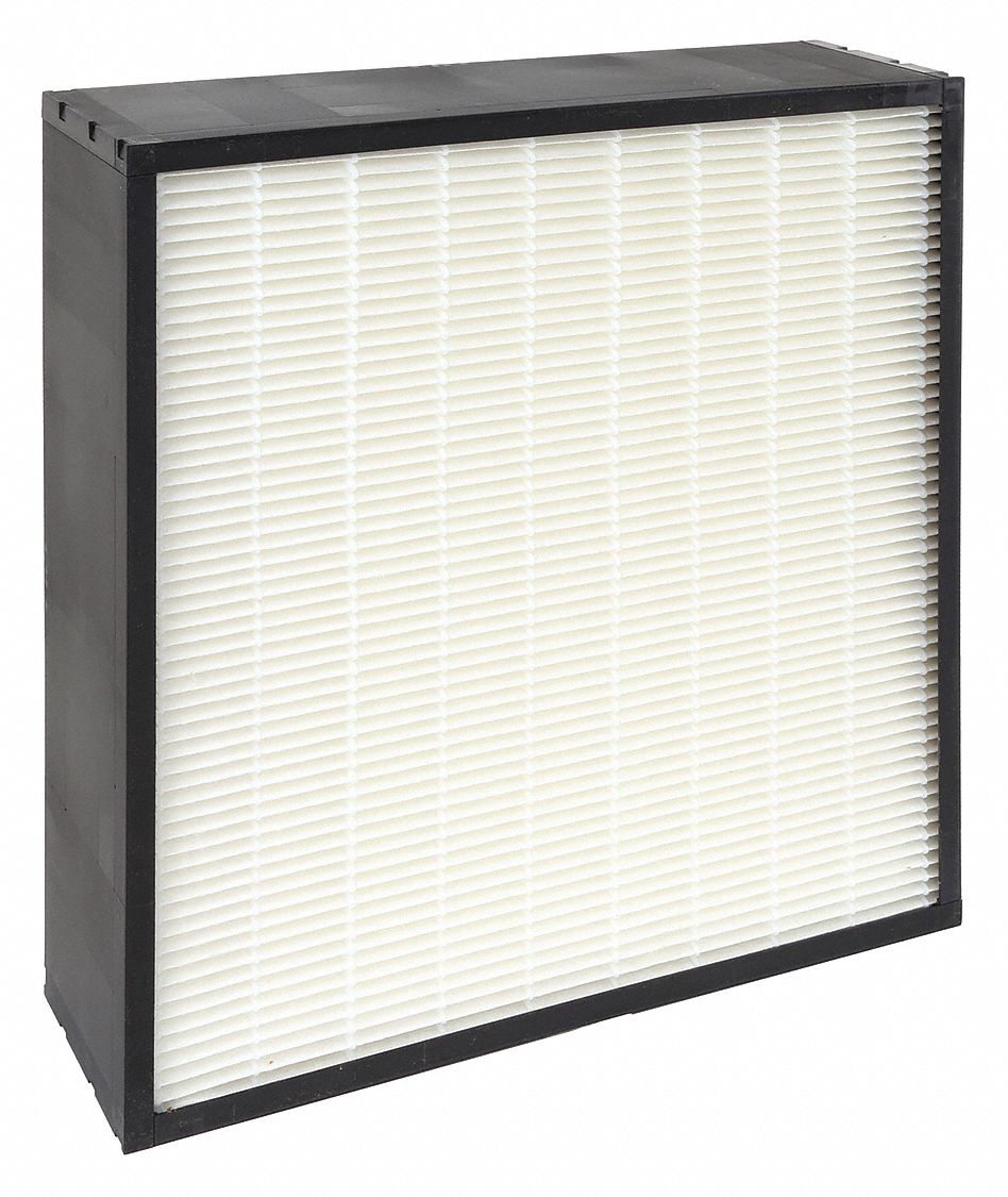 Minipleat Air Filter: 20 in x 20 in x 6 in, Synthetic, Plastic, No Header, MERV 14