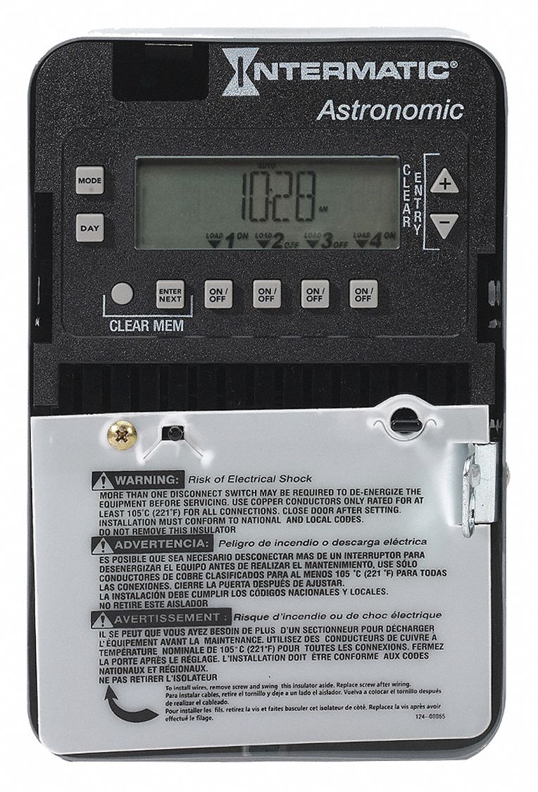 INTERMATIC Electronic Timer, Astro 7/365 Days, Number of Channels 4