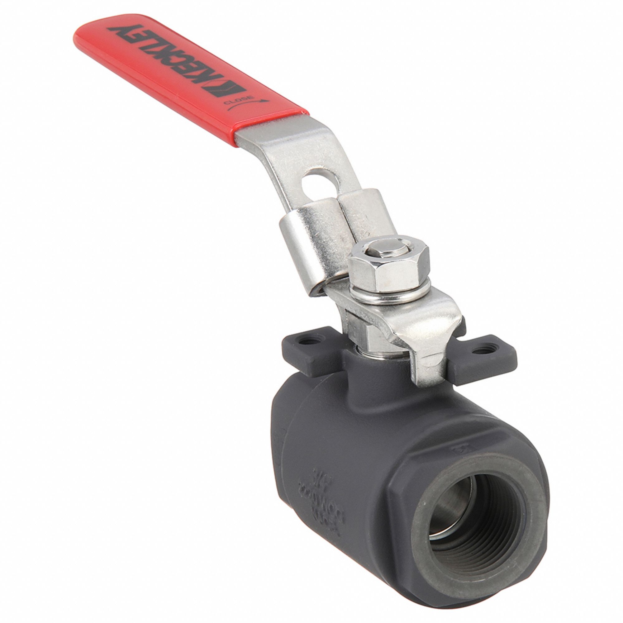 Manual Two-Way Ball Valve: 3/4 in, Carbon Steel, Straight, FNPT x FNPT, Full Port Ball Port