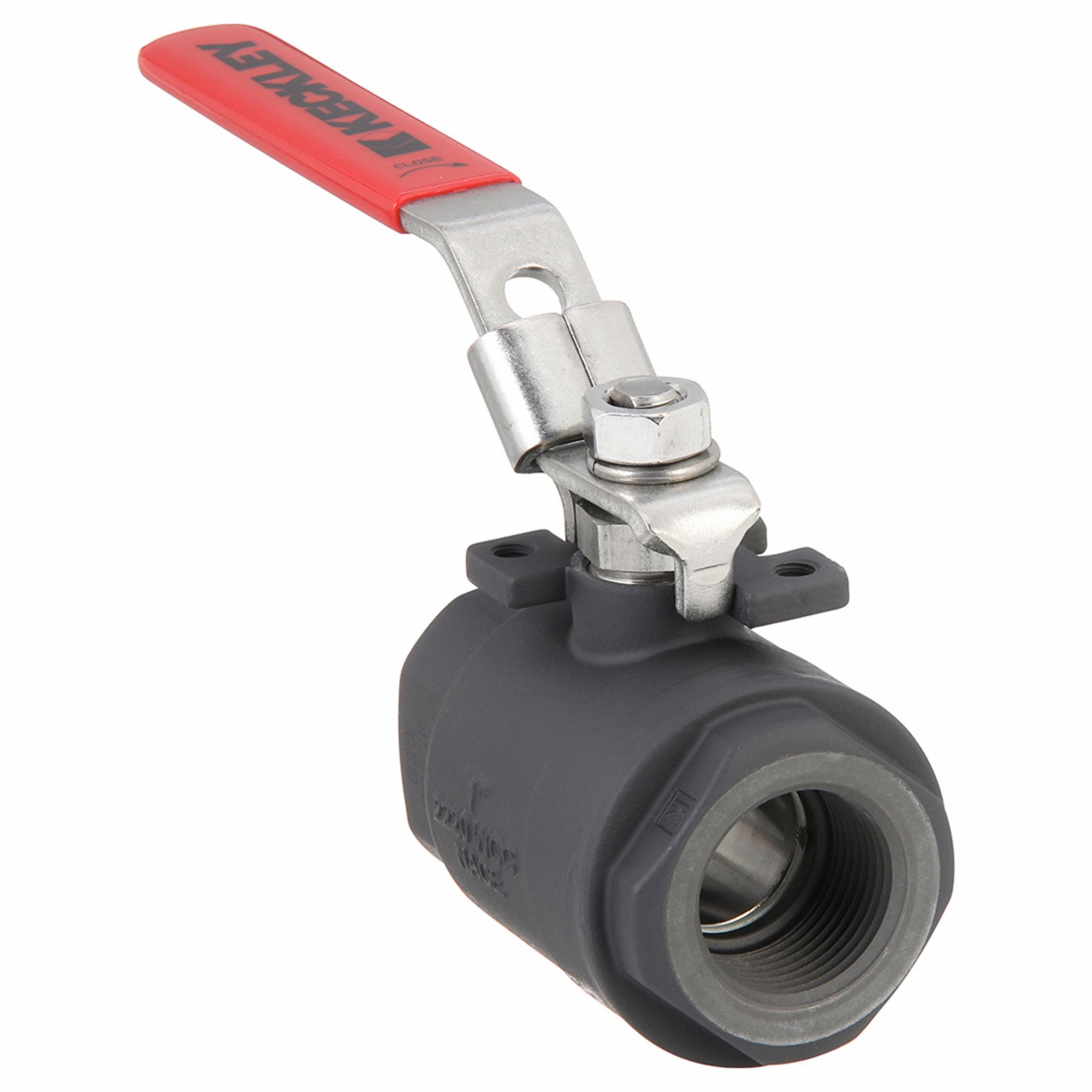 Manual Two-Way Ball Valve: 1 in, Carbon Steel, Straight, FNPT x FNPT, Full Port Ball Port