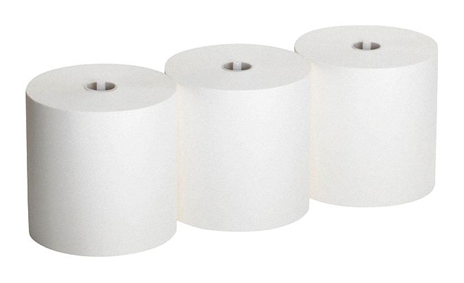 PAPER TOWEL ROLL, WHITE, 7⅞ IN ROLL WIDTH, 1150 FT LENGTH, HARDWOUND, 1 PLY, 3 PK