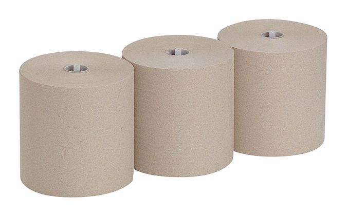 PAPER TOWEL ROLL, BROWN, 7⅞ IN ROLL WIDTH, 1150 FT LENGTH, HARDWOUND, 3 PK