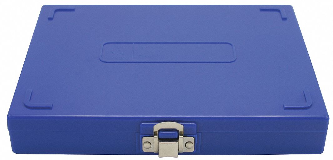 Microscope Slide Box: Plastic, 8.2 in Overall Lg, 6.9 in Overall Wd, Blue, (100) 76 x 26 mm