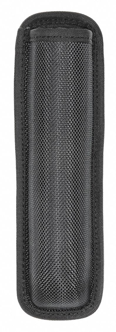Baton Holder: Black, Nylon, Ballistic, 8 in x 2 1/4 in, Open Closure