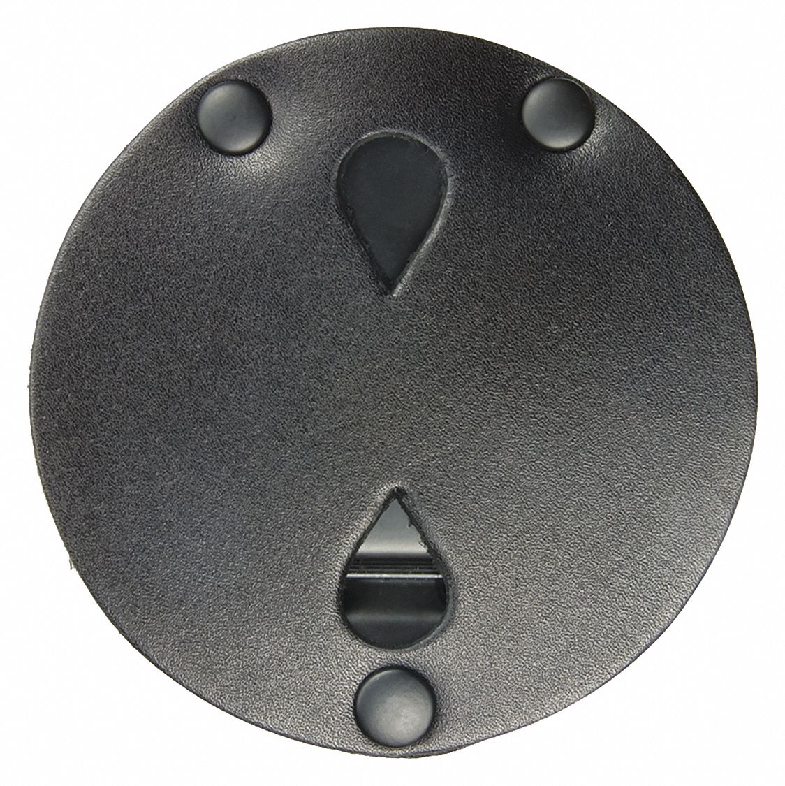 Badge Holder: 3 1/2 in, Black, Leather