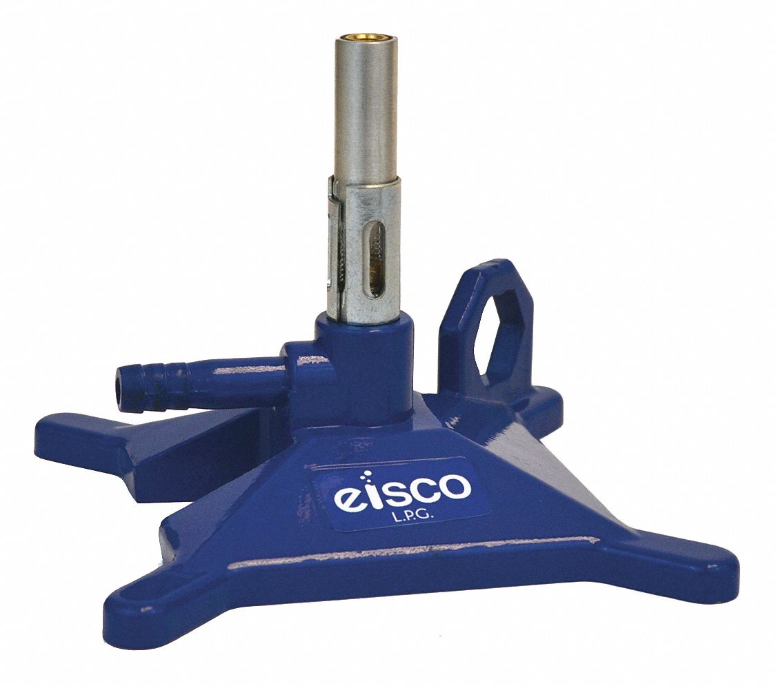 No Tip Bunsen Burner: LP, 2000 to 3200, 8 mm Barb Size, Iron, 1,500°C Max. Temp.