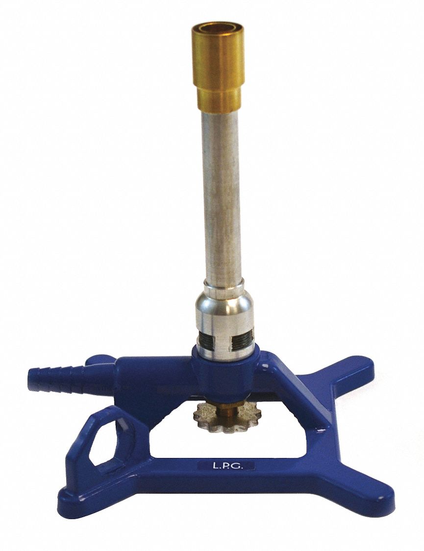 Anti-Tip Bunsen Burner: Tirrill, LP, 3, 200 BTU Btu Output - Max, 2, 000 BTU Btu Output - Min