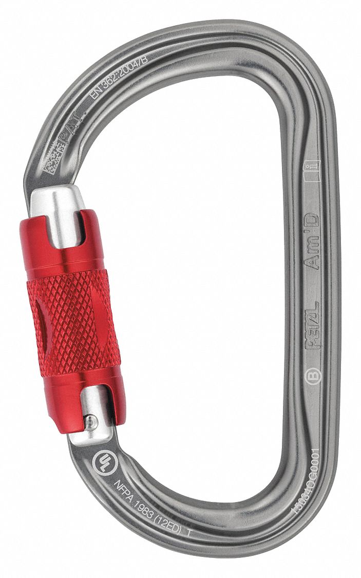 Carabiner, Gray, Twist-Lock
