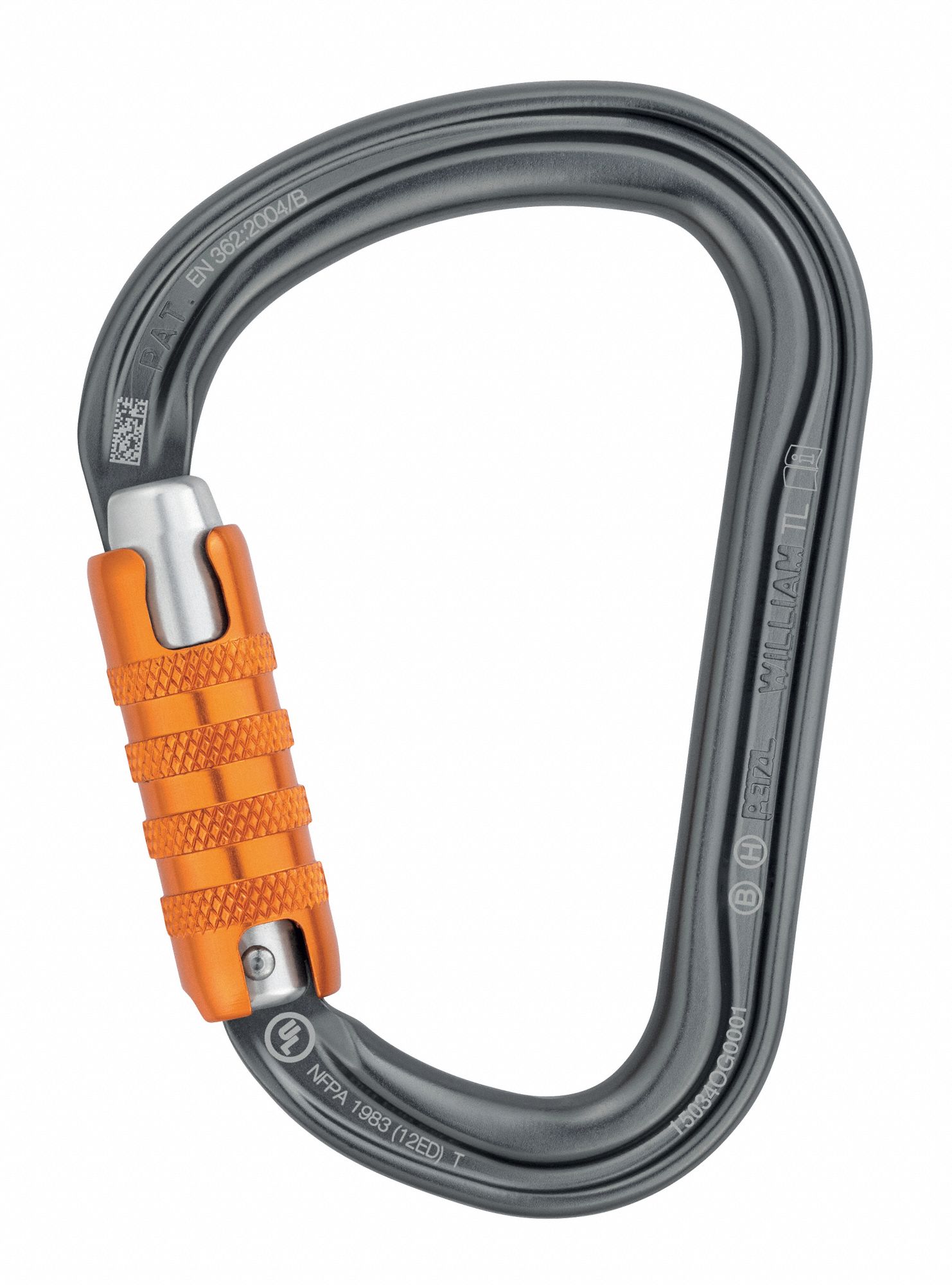 PETZL Carabiner, Gray, 1-3/16