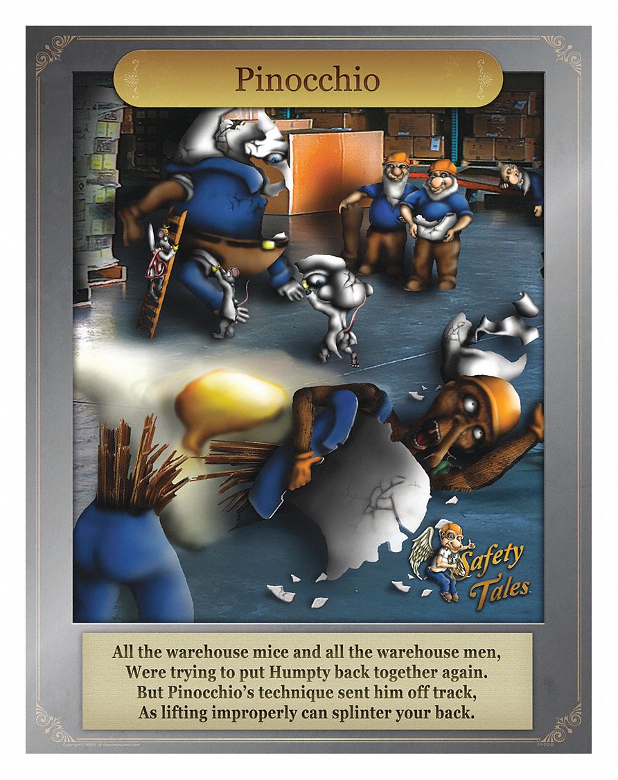 Safety Poster: 21 in x 27 in Nominal Sign Size, Clear Film Laminate, English