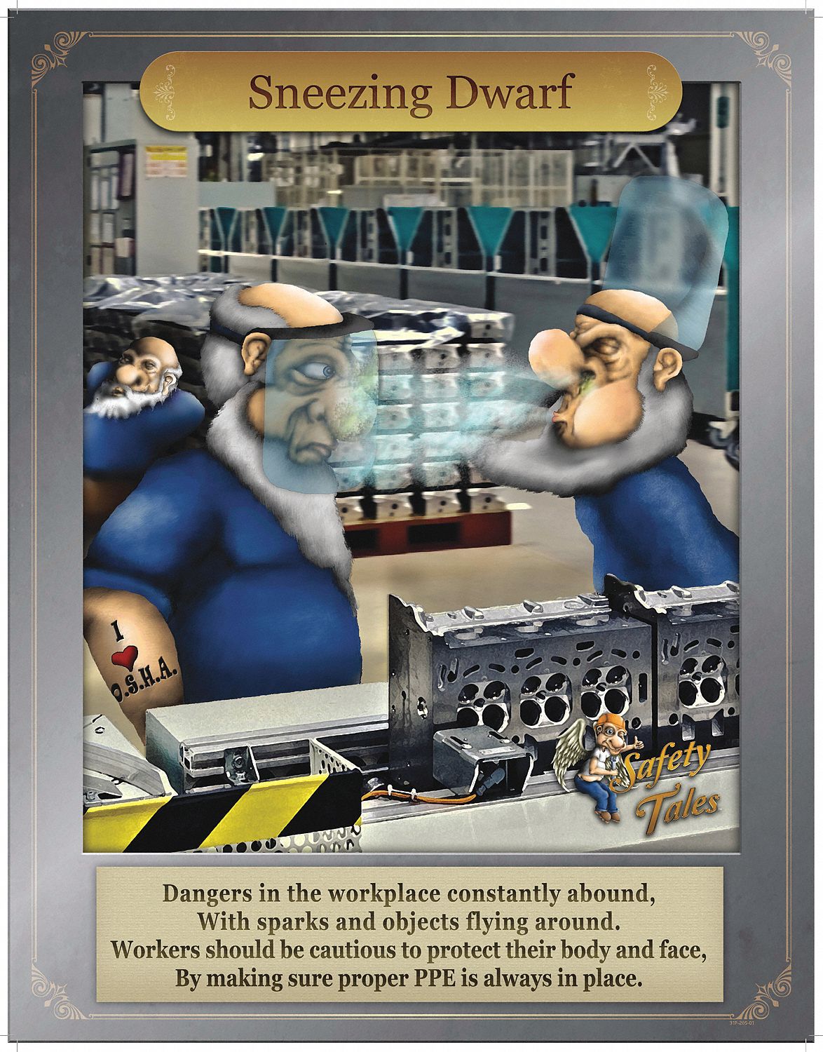 Safety Poster: 21 in x 27 in Nominal Sign Size, Clear Film Laminate, English