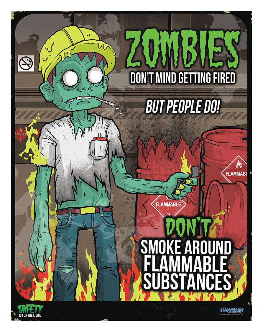 ZOMBIE POSTER ~ HOW TO IDENTIFY A 24x36 Zombies Brains Groans Rotten Stench