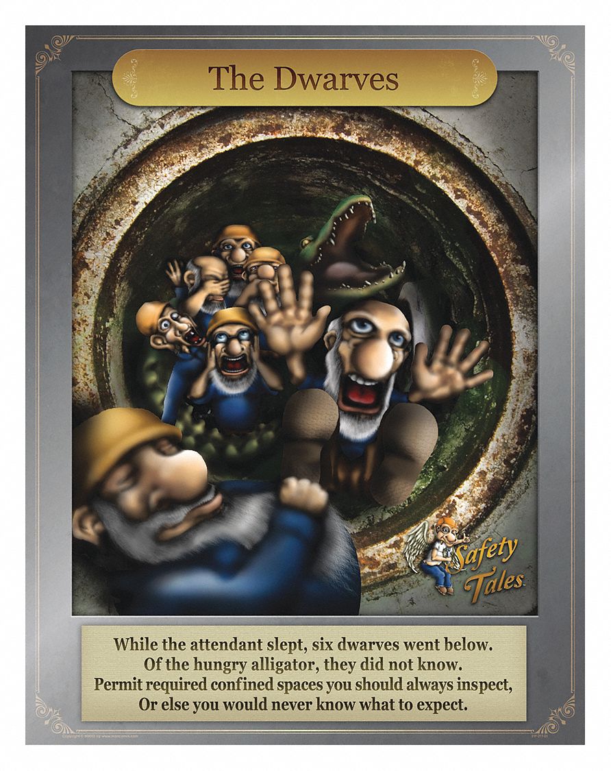 Safety Poster: 21 in x 27 in Nominal Sign Size, Clear Film Laminate, English, Paper