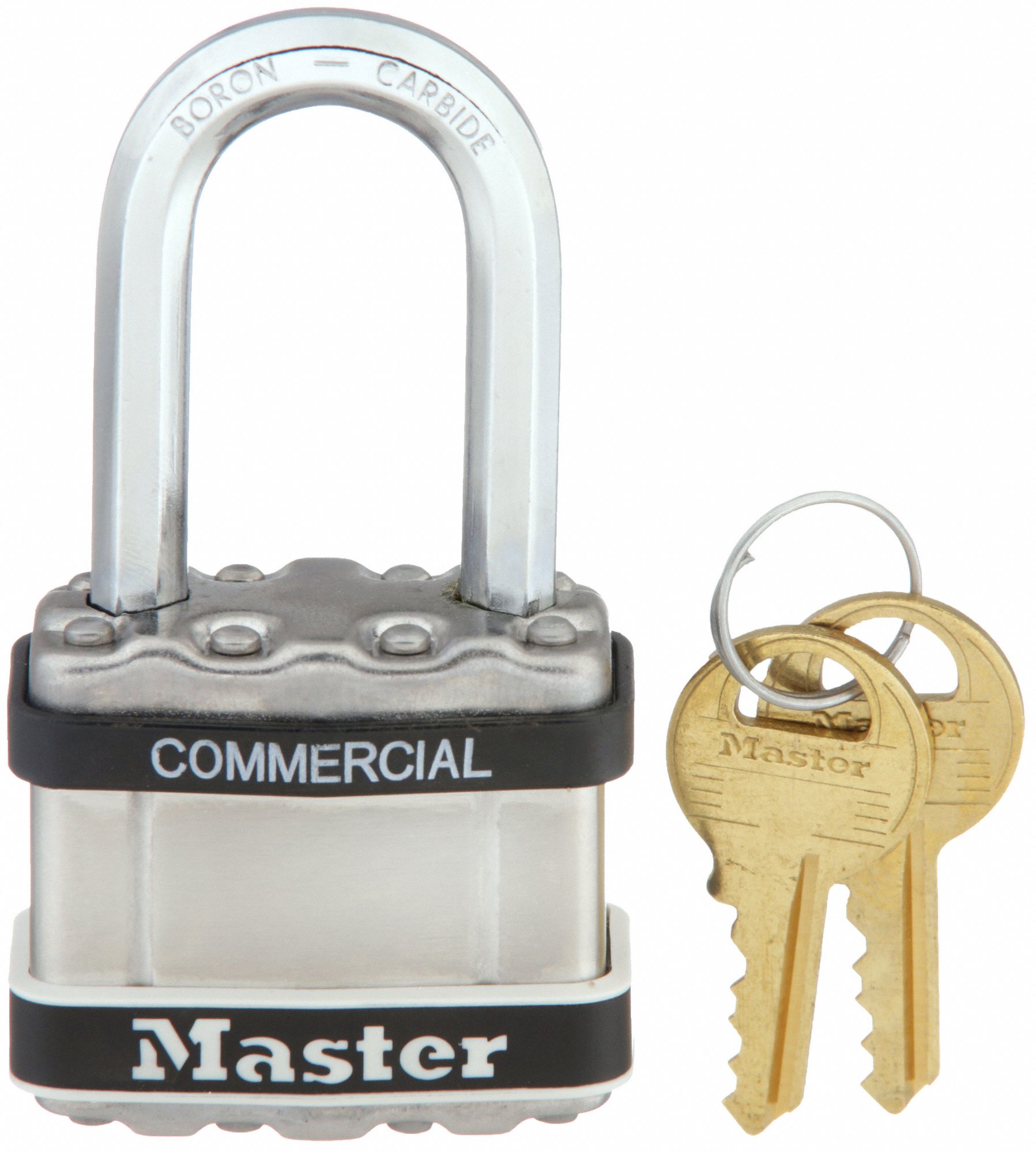 PADLOCK, 1½ IN VERTICAL SHACKLE CLEARANCE, 13/16 IN HORIZONTAL SHACKLE CLEARANCE, 4 PINS, SILVER