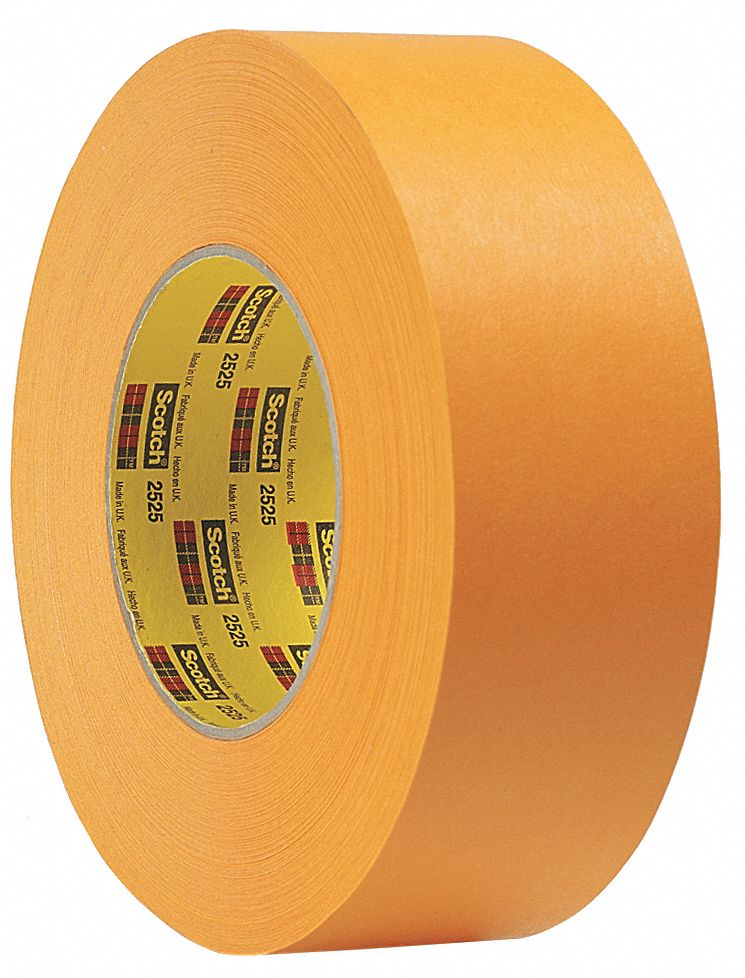 MASKING TAPE, 2 13/16 IN X 60 YD, 5.9 MIL THICK, INDOOR, RUBBER ADHESIVE, TAN, 12 PK