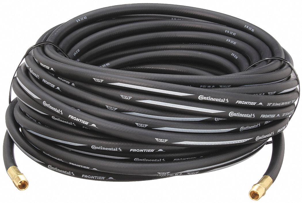 CONTINENTAL, 1/4 in Hose Inside Dia., Black, Air Hose 52TV33HZB02520
