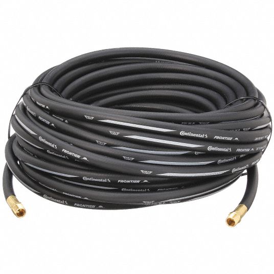 CONTINENTAL Air Hose: 1 in Hose Inside Dia., Black, Brass 1 in MNPT x Brass  1 in MNPT