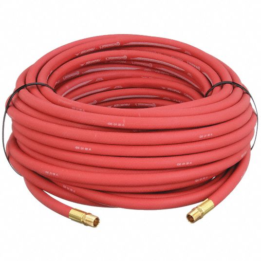 CONTINENTAL Air Hose: 3/8 in Hose Inside Dia., Red, Brass 3/8 in MNPT x  Brass 3/8 in MNPT