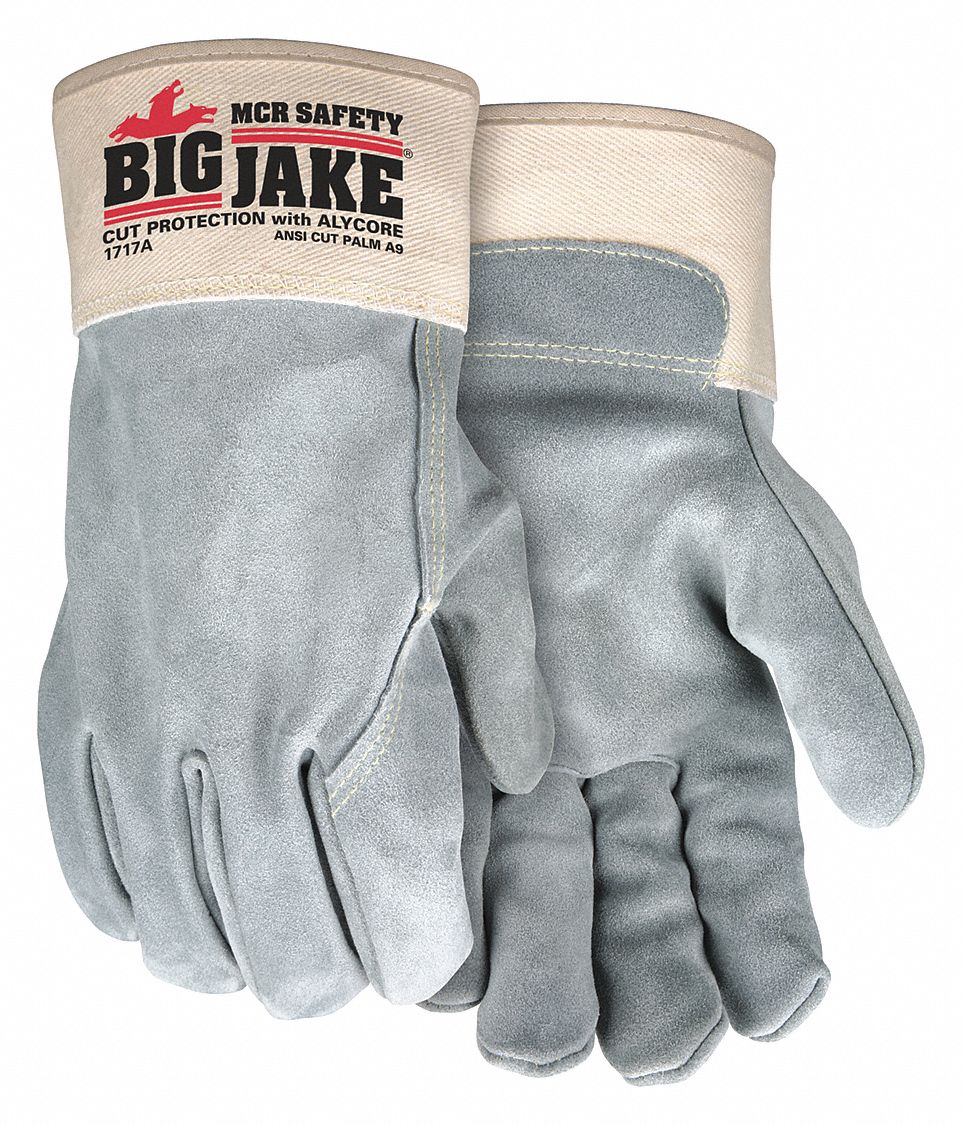 MCR SAFETY Leather Gloves, XL, Cowhide, 1 PR 52TV471717AXL Grainger