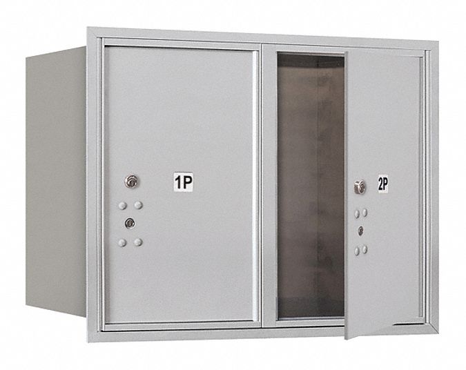 Mailbox: 4C, 2 Doors, Horizontal, 23 7/8 in H x 31 1/8 in W x 16 1/2 in D, Recessed Mounting