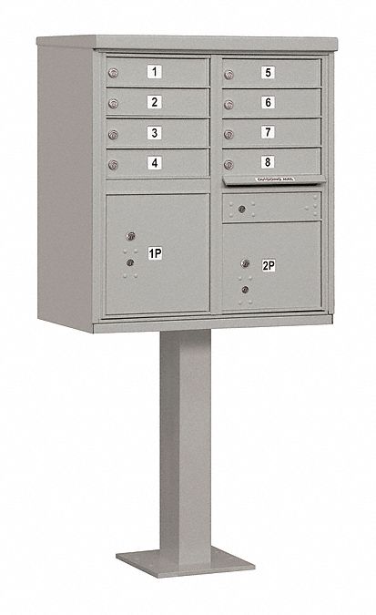 Cluster Box Unit: CBU, 10 Doors, Horizontal, 62 in H x 30 1/2 in W x 18 in D, Pedestal Mounting
