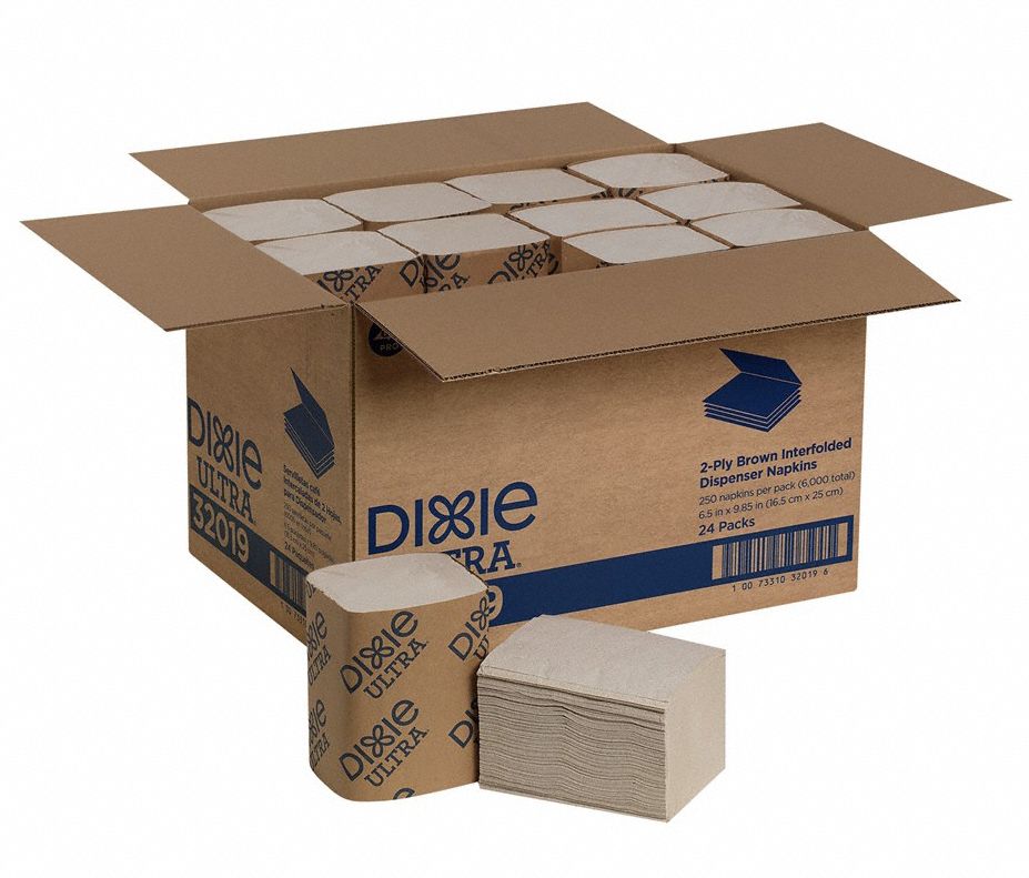 DIXIE Dixie Ultra(R) Interfold Dispenser Napkin, Plain Brown, 5 in x 6