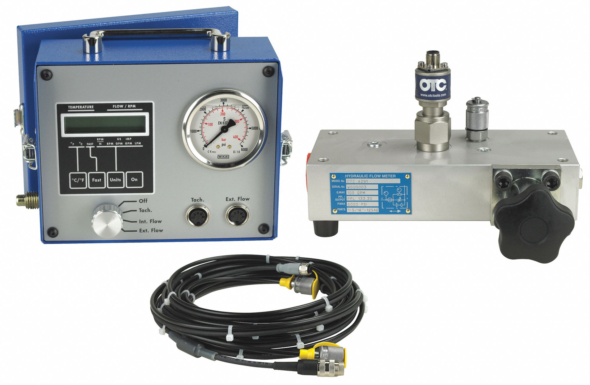 OTC, Digital Hydraulic Flow Test Kit, 2.5 to 100 gpm Capacity, Digital