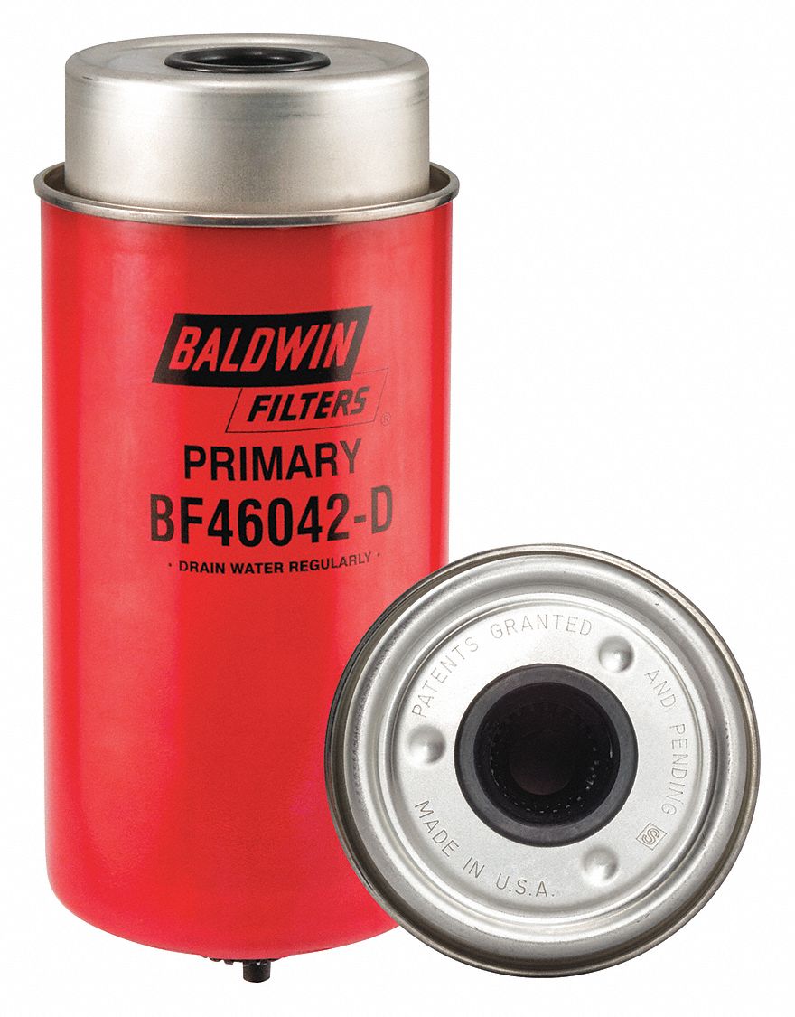 Fuel/Water Separator: Spin-On, 10 1/4 in Overall Lg, 4 1/4 in Outside Dia, Diesel