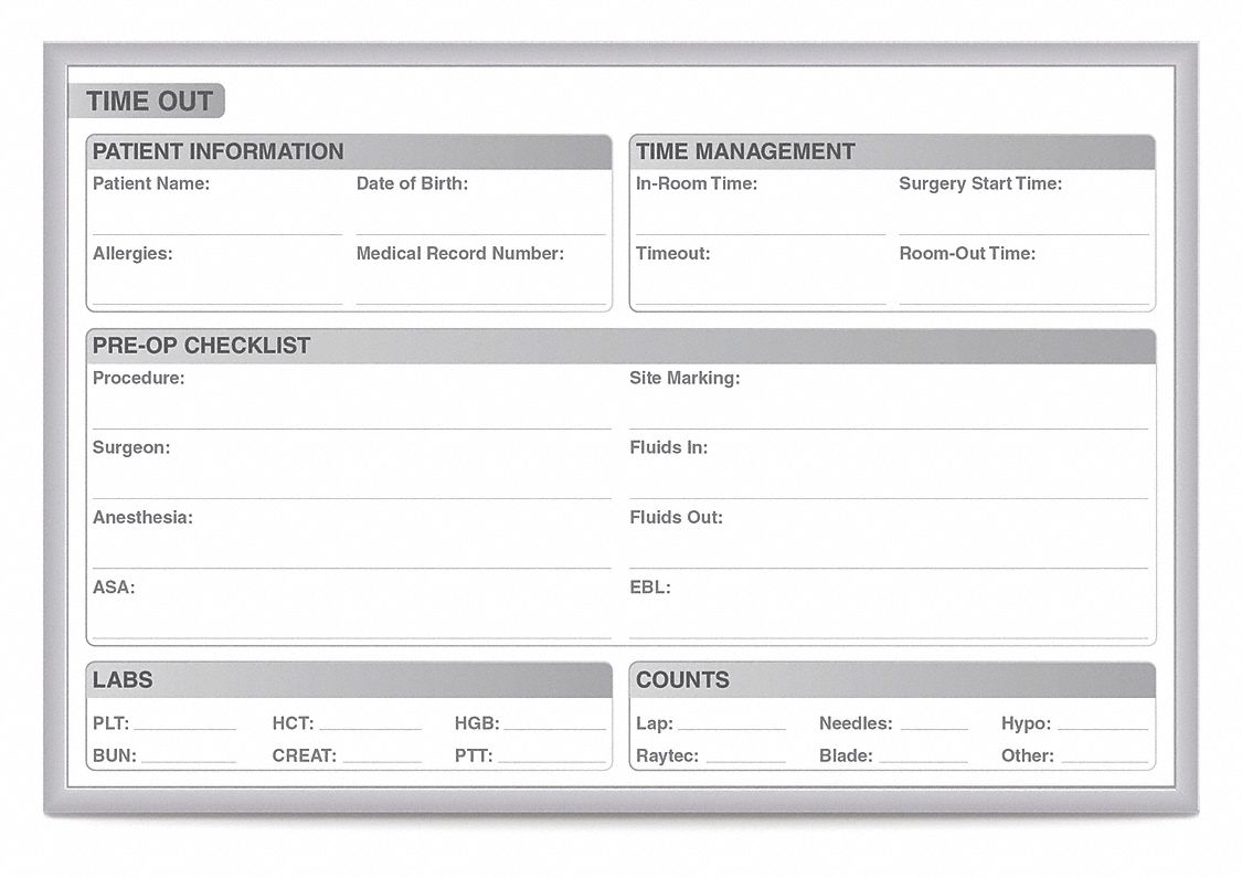 Time Out Board Dry-Erase Board 24-1/2 H