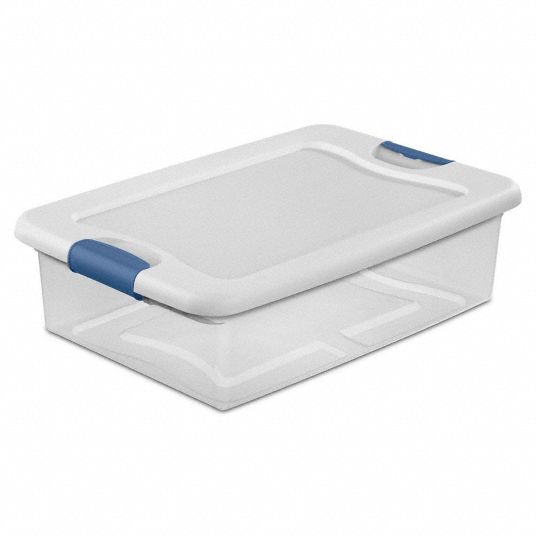 Storage Bin, Clear Plastic, 8 x 8 x 6 In.