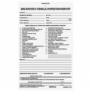 BUS DRIVER VEHICLE INSPECTION REPORT