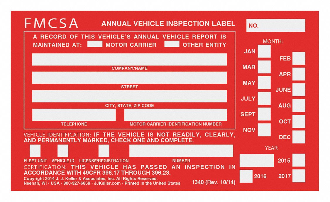 CONCRETE VEHICLE INSPECTION REPORT