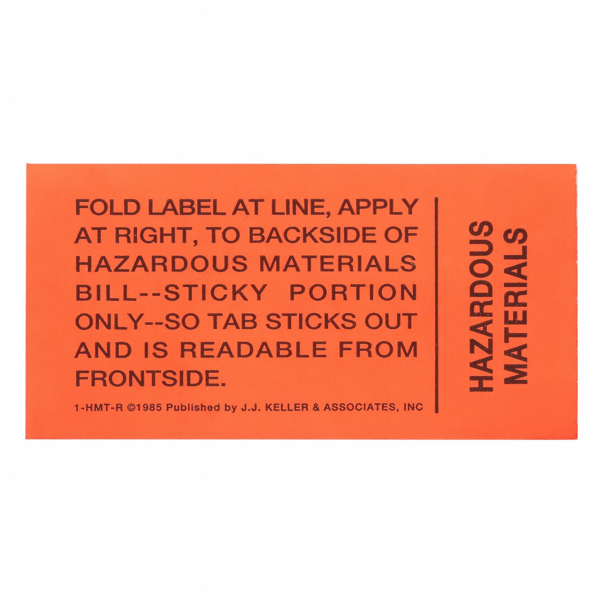 DOT Handling Label: Haz Materials, 1 in x 2 in, 1 in Label Wd, 2 in Label Ht, Red, 500 PK