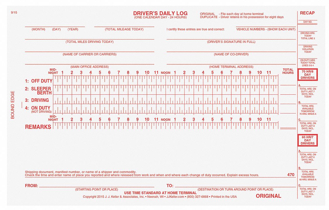 Drivers Daily Logbook 