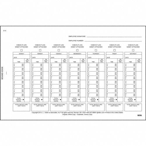 DRIVERS DAILY LOGBOOK, DRIVER'S EXEMPTION LOG BOOK, CARBON, ENGLISH, 2-PLY, 18 FORMS, BOOK
