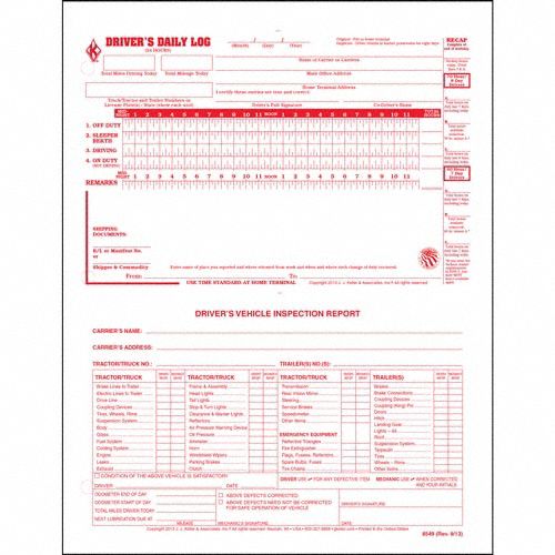 Drivers Daily Logbook 2 In 1: Driver's Daily 2-in-1 Log Book, Carbonless, English, 2-Ply