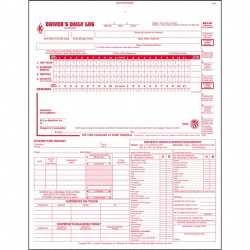 DRIVERS DAILY 5 IN 1 LOGBOOK, DRIVER'S DAILY 5-IN-1 LOG BOOK, CARBONLESS, ENGLISH, 2-PLY